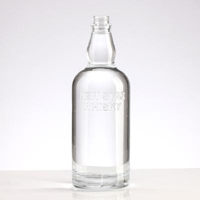 China Custom Fashionable Rum Gin Glass Bottle Packaging 750ml Beverage High-transparent Vodka Whiskey for sale