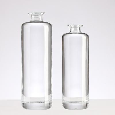 China Wholesale Custom Different Size Vodka Glass Bottles Empty Rum Juniper Glass Bottle Beverage With Cork for sale