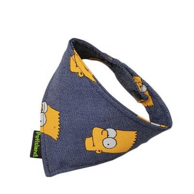 China Viable Popular Pet Products 60 Percent Cotton Polyester Material Button Black Snap Dog Bandana for sale