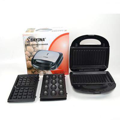 China Household 3 in 1 electric sandwich maker waffle maker panini breakfast machine for sale