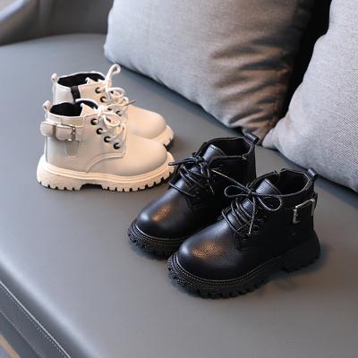 China New Girls Winter Thermal Design Lace Up Boots Waterproof Leather Warm Children Fall Shoes For Kids Children Martin Boots for sale