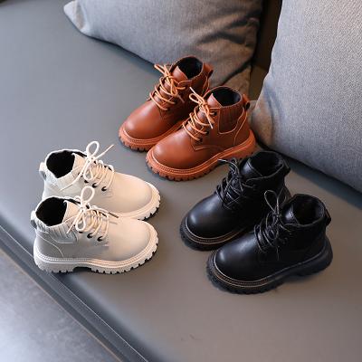 China Thermal Fashion Lace Up Warm Boy Autumn Shoes Kids Girls Knock Out Martin Boots Waterproof Kids Winter Boots for sale