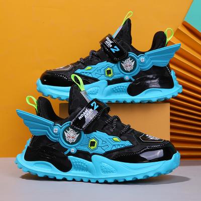 China Favorite Cool Wings Mecha Flat Girls Boys Running Shoe Soccer Shoes Kids Cartoon Shoes Sneakers for sale