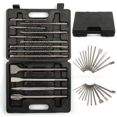 China Masonry Drilling Factory Chinese Best Selling 13pcs SDS Impact Rotary Hammer Concrete Masonry Drill Bit Flat U-flute Chisel Set for sale