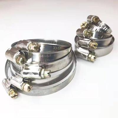 China Large Fixed Worm Pipe Clamp Handle Stainless Steel Worm Gear Pipe Clamp for sale