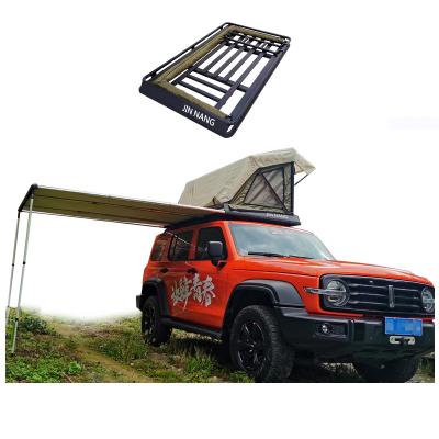 China Trigone / V-type ground double nail 4*4 SUV roof waterproof hard shell aluminum camping roof tent for sale