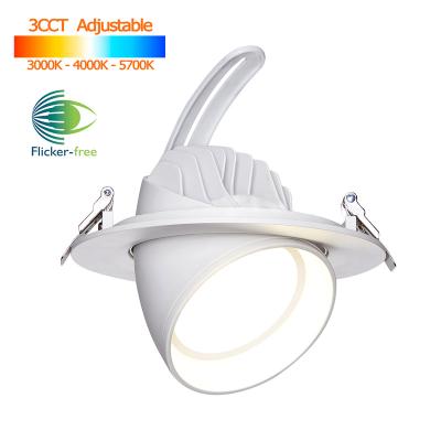 China Modern Gimbal LED Downlight 8inch 48W 60W SMD Adjustable Recessed LED Down Light Gimbal 6inch 20W 28W 38W COB LED Downlight for sale