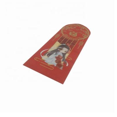 China Custom Printing Business Envelope Gold Foil Chinese New Year Red Logo Envelope for sale