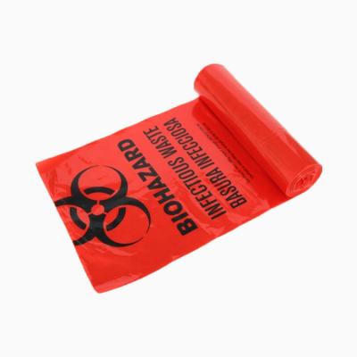 China Large Capacity BIODEGRADABLE Red Biohazardous Disposal New Arrival Medical Waste Plastic Waste Bags On Roll for sale