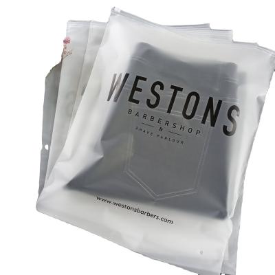 China Security Customized Socks Clothes Transparent Frosted Ziplock Plastic Packaging Bag for sale