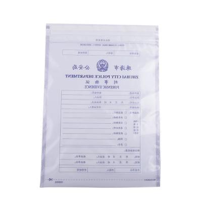 China Poly Security PE Police Bag For Forensic Evidence Large Collection Plastic Self Adhesive Clear Custom Logo for sale