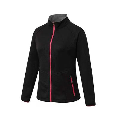 China Breathable Outdoor Solid Winter Jacket Fleece Funnel Neck Fleece Full-Zip Long Sleeve Sportswear Woman Jacket for sale