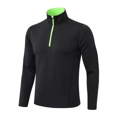 China Breathable Long Sleeve Zipper Neck Sports Tee Men's Lightweight Quick Dry Sport Racing Shirt for sale