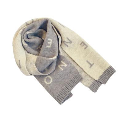 China Wholesale simple long letter wool color matching children's baby boys and girls autumn and winter knitted warm scarf for sale