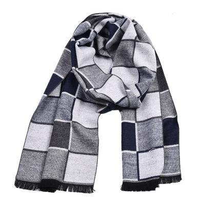 China High-end fashion striped men's autumn and winter warm square scarf small boutique knitted custom shawl for sale