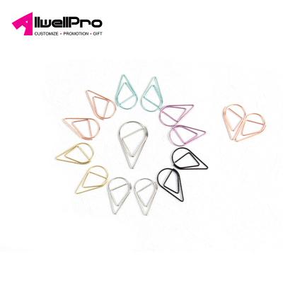 China Teardrop Shape Customized Paper Clips Markers Note Clips, Teardrop Shape, Metal, Assorted Color for sale