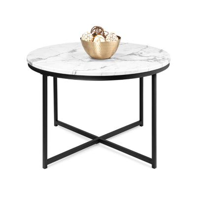 China Popular Modern Multifunctional Storage Round Shaped Marble Top Coffee Table For Living Room for sale