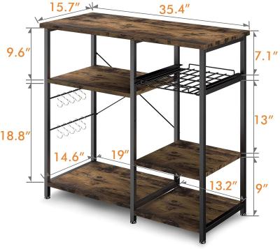 China New Solid Wood Type Multi Layer Position Type Telescopic Rack Kitchen Metal Microwave Racks for sale