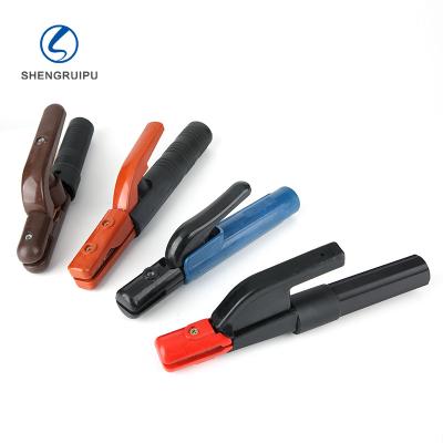 China Electric welding wholesale industry black orange iron and plastic 300A/500A/800A electrode holder for sale