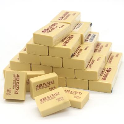 China Seasers 4B Environmental Friendly Painting Eraser Yellow Cheap Rubber Erasers Wholesale Price 30pcs/box For Art for sale