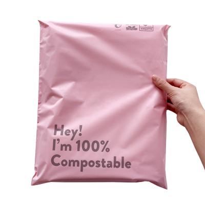 China Eco-friendly Compostable White Courier Bag Black Shipping Plastic Packaging Rose Pink Transport Ad for sale