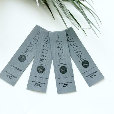 China Iron Brand Instruction Washable Organic Cotton Clothing Label Woven Neck Label for sale