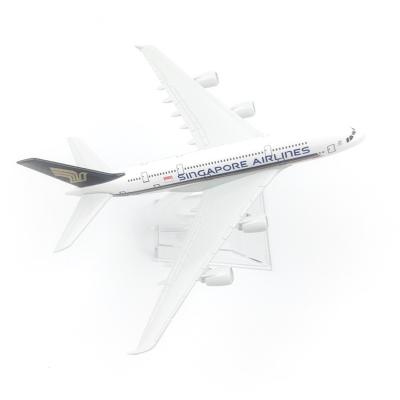 China Diecast Model Toy Zinc Alloy Diecast Airplane Aircraft Toy Custom Made Metal 16CM Singapore A380 for sale