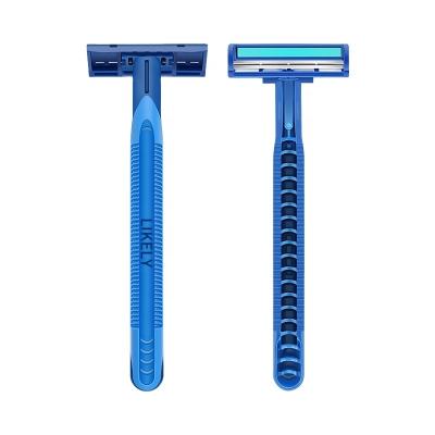 China Professional Easy Clean Twin Blade Razor Stainless Steel Blade Disposable Razor For Hotel for sale