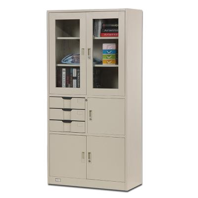 China (Height) Adjustable Hang Down Door Steel File Storage Binding Cabinet Glass Filing Cupboard for sale