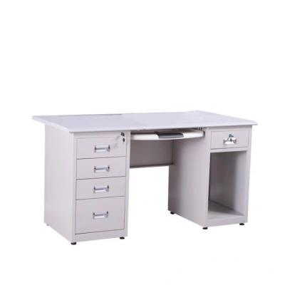 China Modern Commercial White Stainless Steel Leg Frame Metal Office Furniture Yudu Modern Desk for sale