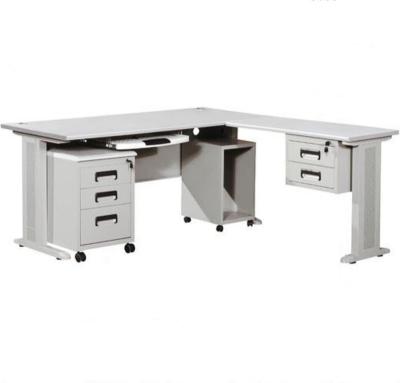 China Commercial Furniture Modern L Shape Computer Table Modern Steel Office Desk Yudu Desk for sale