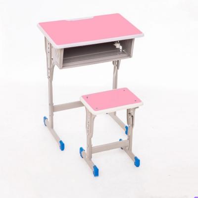 China Yudu modern color school furniture cheap children study kids storage space school adjustable individual large desk for sale