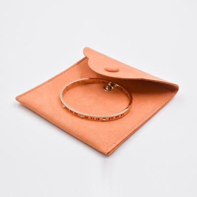 China Recyclable Wholesale Custom Velvet Bag Envelope Button Jewelry Bag Necklace Ring Bag for sale