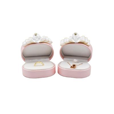 China PU Leather Packaging Box Ring Box Pendant Box Jewelry Ring Earring Storage OEM/ODM Crystal Diamond for sale