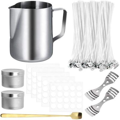 China Morden Candle Making Kit Supplies Pouring Pot Candles Wicks Holder Natural Soy Wax Spoon DIY Candle Craft Tools for sale