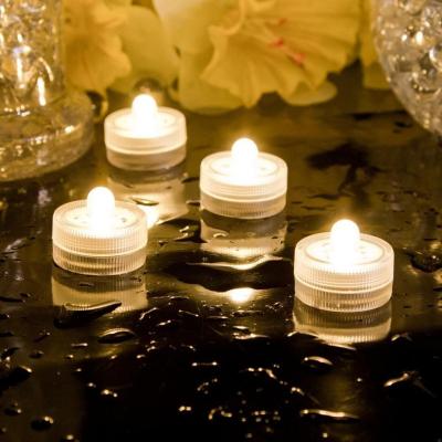 China Birthdays Waterproof Led Tea Candle Light Battery Operated Flameless Round Underwater Led Tealight Candle For Fish Tank Aquarium for sale