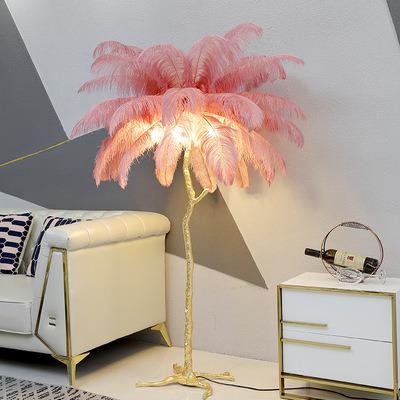 China Nordic Indoor Modern LED Fancy Lights Modern Fancy Lights Living Room Office Corner Luxury Hotel Design Floor Stand Feather Floor Lamp for sale