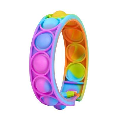 China 2021 Designer Bulk Colorful Trendy Colorful Famous Brands Silicone Rubber Push Noise Push Noise Bracelets For Kids for sale