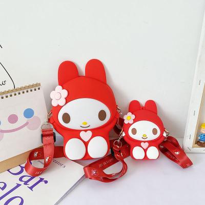 China Reusable fashioon pink cartoon Japan my melody phone shoulder bag soft silicone red sanrio my melody purse for kids for sale