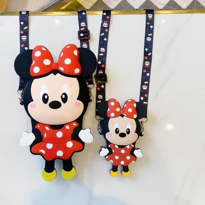 China Fashion cute mickey minnie with feet pinch popular wallet coin bag silicone jelly mickey minnie mouse coin purse purses for kid woman for sale