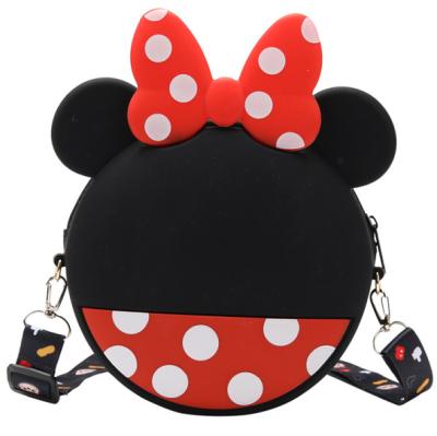 China Fashion Women's mickey mouse purse minny micky mouse head purse with strap buckle silicone mickey minnie mouse coin purse for kids for sale