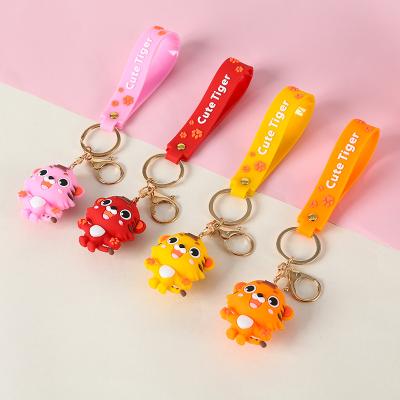 China Tiger Key Chain 2022 Wholesale Soft Mini Silicon Tiger Key Chain China Cartoon Key Chain Year for sale