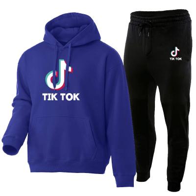 China Fall 2021 high quality female men QUICK DRY patch tiktok hoodie sets ladies tiktok hoodie full set adults hoodie and long sets for sale