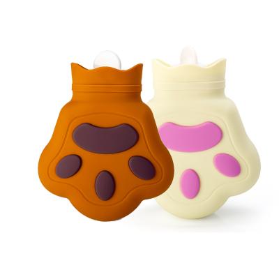 China 450ml Bag 450ml Hot Cute Cat Water Claw Shaped Hand Silicone Water Bottle Heating Bag for sale