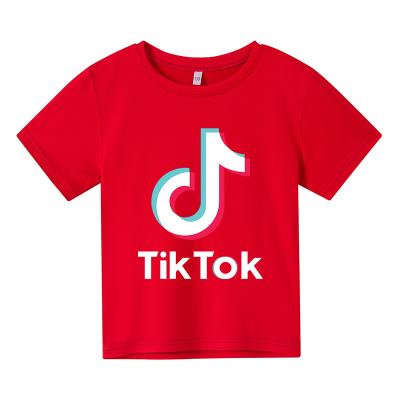 China Breathable good quality customized 3d printing very cheap round neck cartoon tiktok kids tik tok soft t shirts for kids girls boys for sale