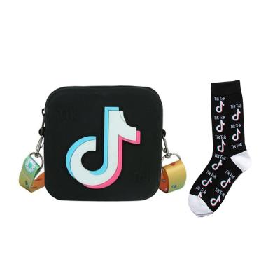 China 2021 hot sale reusable matching tiktok sock and purses set tik tok party set for kids girls for sale