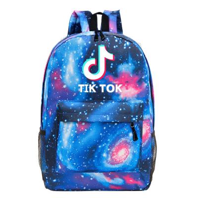 China With USB bagpack waterproof school bag girls tik tok printing ladies school bag students for sale