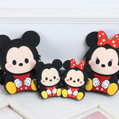 China Reusable Fashion Mickey Pattern Chain Bag Kids Silicone Coin Purse Mickey Mouse Shoulder Bag Mini for sale