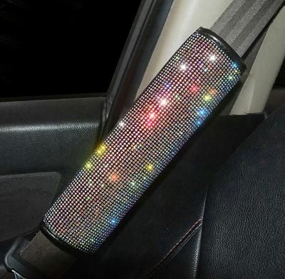 China All Cars And Trucks Car Interior Decoration Women Seat Belt Protectors With Full Diamond for sale