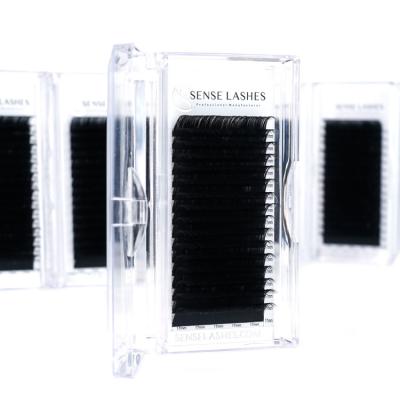 China Soft Natural D Eyelash Extensions Curl 0.05 Faux Mink Individual Eyelashes Vendor Extensions for sale